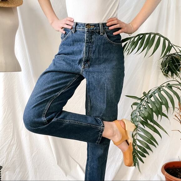 Vintage LA Blues Dark Wash Straight Leg Jeans Size 8P Classic Fit 100% Cotton - Picture 3 of 11